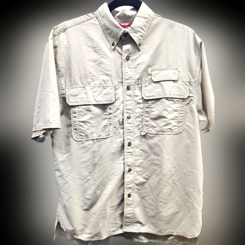 VF Solutions Boy Scout Mens Size S Shirt Beige Short Sleeve Vented Button Up BSA